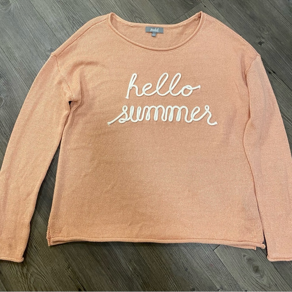 Marled Coral 'Hello Summer' Sweater